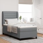 Lit à ressort vidaXL avec matelas Gris clair 100x200 cm en tissu