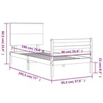vidaXL Cadre de lit sans matelas blanc bois massif