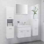 vidaXL Ensemble de meubles de salle de bain Blanc Bois d'ingénierie
