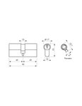 THIRARD - Cylindre de serrure double entrée SA  45x45mm  anti-arrachement  nickel  vis 45mm 3 clés