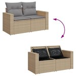 vidaXL Salon de jardin avec coussins 4Pièces mélange beige résine tressée