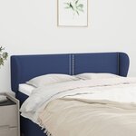 vidaXL Tête de lit avec oreilles Bleu 147x23x78/88 cm Tissu