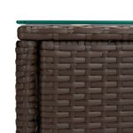 vidaXL Table d'appoint marron 53x37x48 cm poly rotin et verre trempé