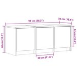 vidaXL Meuble TV avec LED chêne sonoma 97x34x40 cm bois d'ingénierie