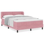Lit à ressort avec matelas vidaXL Rose 160x200 cm Velours