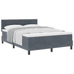 Lit avec sommier et matelas vidaXL Gris foncé 160x200 cm Velours