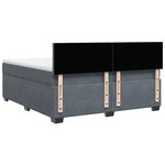 vidaXL Sommier à lattes de lit et matelas Gris foncé 180x200cm Velours