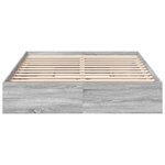 vidaXL Cadre de lit à tiroirs sonoma gris 150x200 cm bois d'ingénierie