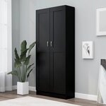 vidaXL Bibliothèque Noir 82 5x30 5x185 5 cm Bois d'ingénierie