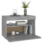 vidaXL Tables de chevet avec lumières LED 2 Pièces gris béton 60x35x40 cm