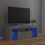 vidaXL Meuble TV avec lumières LED gris béton 120x35x40 cm