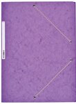 Chemise Carte Lustée 24 x 32 cm à rabats avec élastique et étiquette de dos Mauve COUTAL