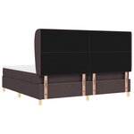 Lit Box Spring vidaXL avec Matelas - Marron Foncé  200x200 cm  Tissu