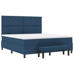 vidaXL Lit à Sommier avec Matelas et Banc Bleu 180x200 cm Tissu
