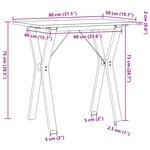 vidaXL Table à manger cadre en Y 80x50x75 cm bois de pin massif fonte