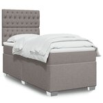 vidaXL Sommier à lattes de lit avec matelas Taupe 100x200 cm Tissu