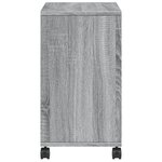 vidaXL Table d'appoint avec roues sonoma gris bois d'ingénierie