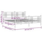 vidaXL Cadre de lit métal sans matelas avec pied de lit noir 183x213cm