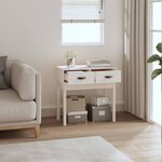 vidaXL Table console Blanc 76 5x40x75 cm Bois massif de pin