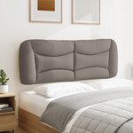 vidaXL Coussin de tête de lit taupe 140 cm tissu