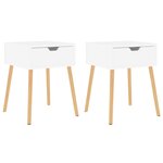 vidaXL Tables de chevet 2 Pièces Blanc brillant Bois d'ingénierie