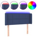 vidaXL Tête de lit à LED Bleu 83x16x78/88 cm Tissu