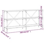 vidaXL Table console sonoma gris 160x30x75 cm bois d'ingénierie et fer