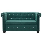 vidaXL Canapé à 2 places Revêtement en velours 146 x 75 x 72 cm Vert