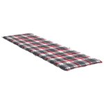 vidaXL Coussin de chaise longue à carreaux rouge 200x60x3 cm