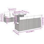 Canapés de Jardin de 7 Pièces avec Coussins Beige en Poly Rattan