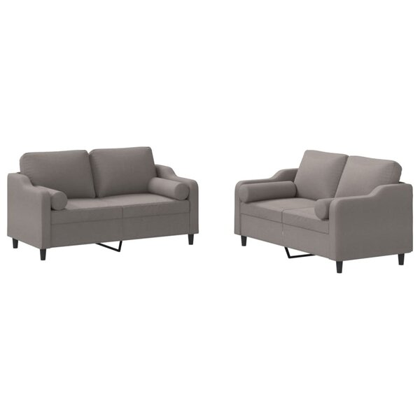 vidaXL Ensemble de canapés 2 Pièces avec coussins taupe tissu