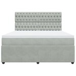 vidaXL Sommier à lattes de lit et matelas Gris clair 180x200cm Velours