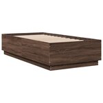 vidaXL Cadre de lit avec LED sans matelas chêne marron 90x190 cm