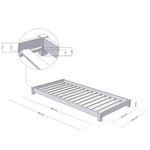 Lit enfant TEENY 120 x 180 gris clair