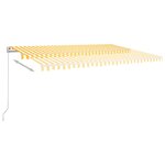 vidaXL Auvent automatique capteur de vent et LED 5x3 m Jaune et blanc