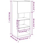 vidaXL Meuble TV avec lumières LED noir 40 5x30x90 cm