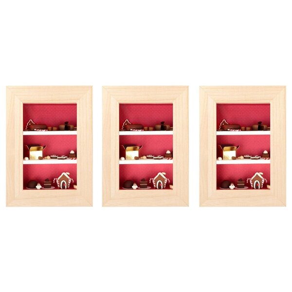 3 petites vitrines bois et plexiglas 22 cm