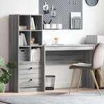 vidaXL Bureau avec rangement Gris Sonoma en bois reconstitué