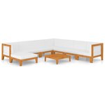Salon de jardin meuble d'extérieur ensemble de mobilier 9 pièces avec coussins bois d'acacia solide 02_0017908