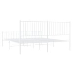 vidaXL Cadre de lit métal sans matelas et pied de lit blanc 180x200 cm