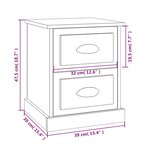 vidaXL Tables de chevet 2 Pièces sonoma gris 39x39x47 5cm bois ingénierie