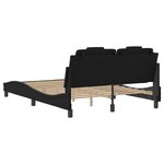 vidaXL Cadre de lit avec tête de lit Noir 140x190 cm Similicuir