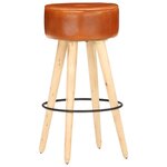 vidaXL Tabourets de bar lot de 2 cuir véritable et bois de manguier