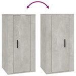 vidaXL Meuble TV mural Gris béton 40x34 5x80 cm