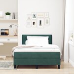 vidaXL Lit Box Spring avec Matelas & LED Vert Foncé 120x190 cm Velours