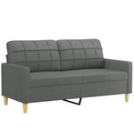 vidaXL Canapé 2 places avec oreillers gris foncé 140 cm tissu