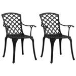 Ensemble de bistro jardin meuble extérieur terrasse 3 pièces aluminium coulé noir 02_0013510