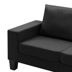 vidaXL Canapé à 5 places Noir Tissu