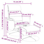 vidaXL Fauteuil inclinable avec repose-pied gris similicuir