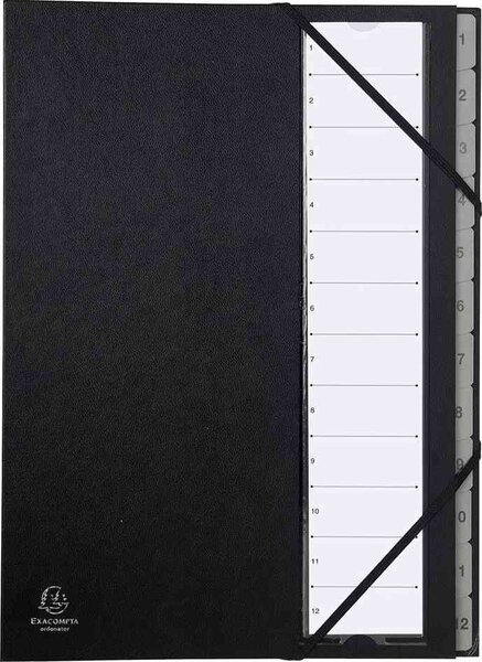 Trieur Ordonator, A4, 12 compartiments, noir EXACOMPTA